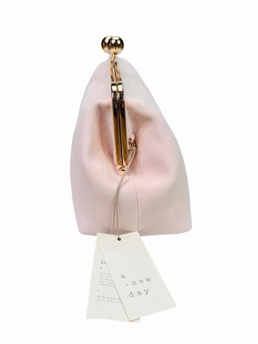 a new day Suede Kiss Lock Clutch Bag - 7” x 13.5” x 5” - Pink - Picture 4 of 11